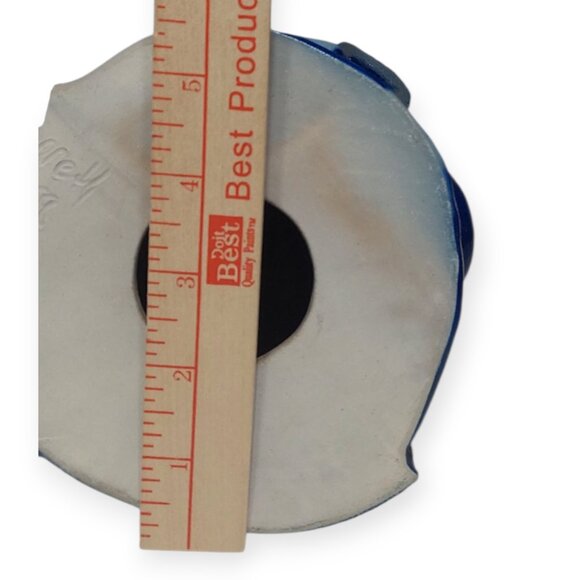 1998 Eldreth Pottery Signed Santa Checking His List Salt Glazed Cobalt Blue Gray - Picture 10 of 14